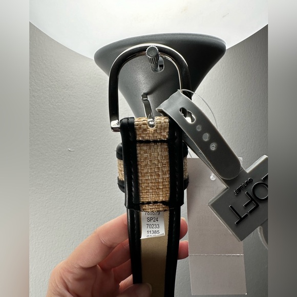 Loft Factory Woven Black Leather Belt - Size S, Boho Chic, 36” - Picture 5 of 5